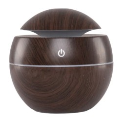 Aroma Diffuser - Essentiële Olie Verdamper - Type: Bol Donker hout 130 ml