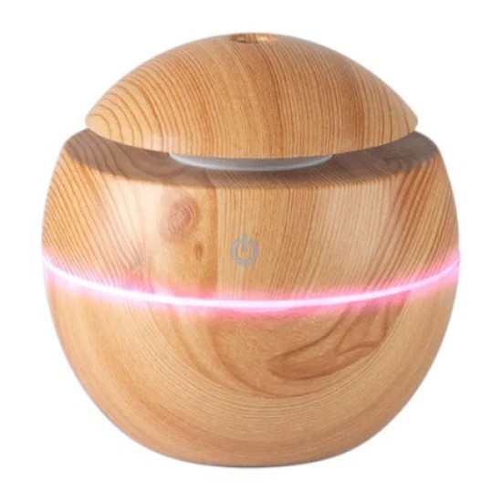 Aroma Diffuser - Essentiële Olie Verdamper - Type: Bol licht hout 130 ml