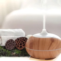 Aroma Diffuser - Essentiële Olie Verdamper - Type: Bolvormig licht hout 400 ml