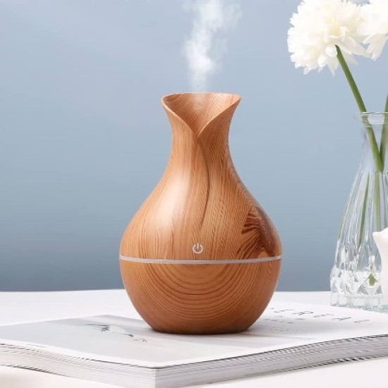 Aroma Diffuser - Essentiële Olie Verdamper - Type: Tulp Licht hout 550 ml