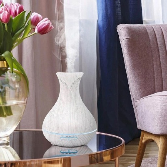 Aroma Diffuser - Essentiële Olie Verdamper - Type: Tulp wit hout 550 ml
