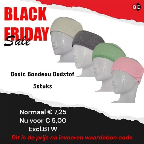 Basic Bandeau Badstof 5st (Black Friday 2024)