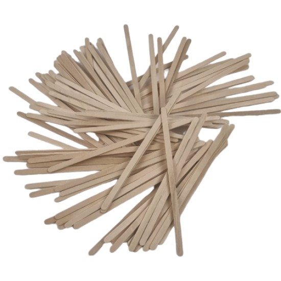 Houten spatels: Extra Smal Lang 100 stuks (140 x 5mm)