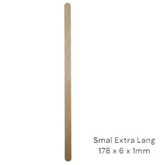 Houten spatels: Smal Extra Lang - 100 stuks (178x6x1mm)