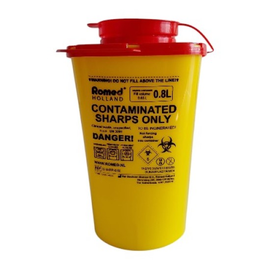 Mes en Milia naaldcontainer Romed: 0,8Ltr
