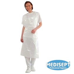 PE Schort in plastic zak: Wit 100st