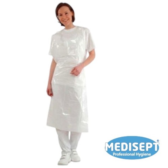 PE Schort in plastic zak: Wit 100st