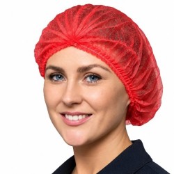 Haarnetjes - wegwerphaarnetjes - Clipcap - Non Woven pak 100st: Rood