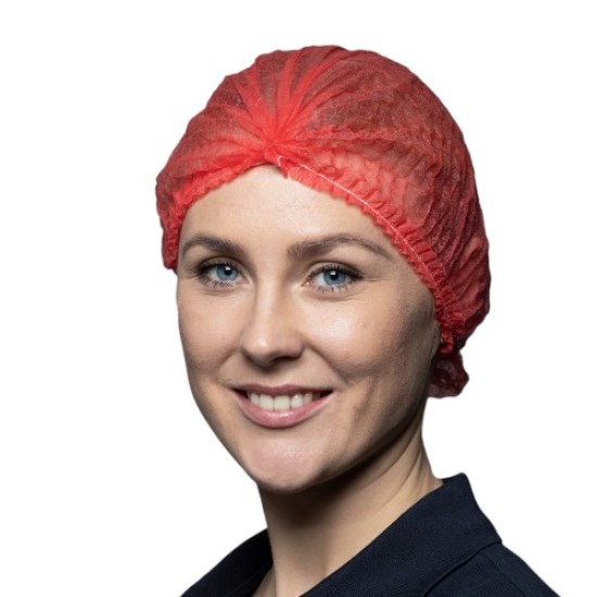 Haarnetjes - wegwerphaarnetjes - Clipcap - Non Woven pak 100st: Rood