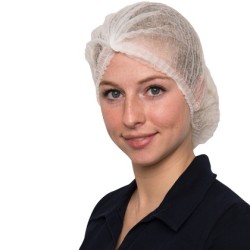Haarnetjes - wegwerphaarnetjes - Clipcap - Non Woven pak 100st: Wit