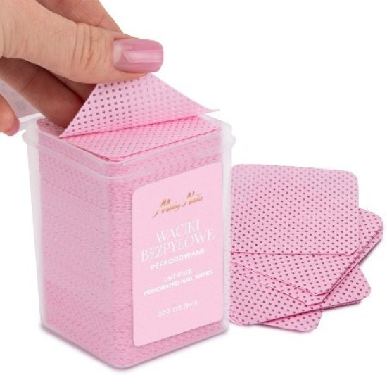 Pluisvrije nageldoekjes - Nail Wipes Lint Free - Nagellakremoverdoekjes - Makeup-pads - Lash Glue Wipes - Box 200st - Roze