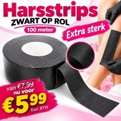 Harsstrips Zwart op rol - Extra sterk: 100mtr 