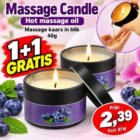 Massage Candle - Hot Massage Oil - Massage Kaars in blik - 40g Massage Candle - Hot Massage Oil - Massage Kaars in blik - 40g