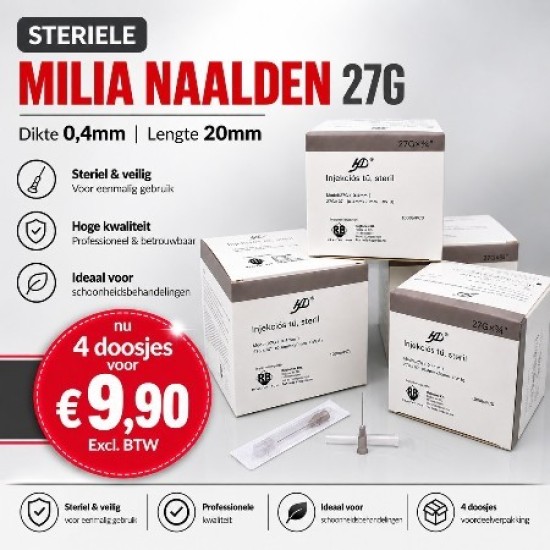 Steriele Milia Naalden 27G - 4 x 100st