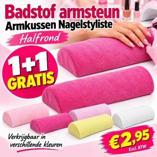 Armsteun Badstof - Armkussen Nagelstyliste - Halfrond 