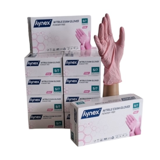 Nitril Handschoenen: Roze Volle doos 10 x 100st (Hynex)
