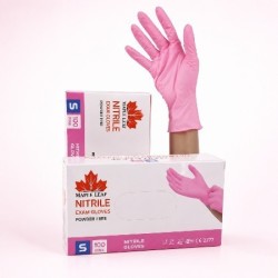 Nitril Handschoenen: Roze 100st (Maple Leaf) 