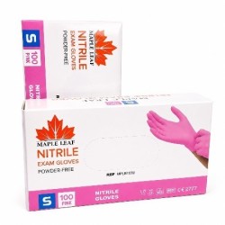 Nitril Handschoenen: Roze 100st (Maple Leaf) 