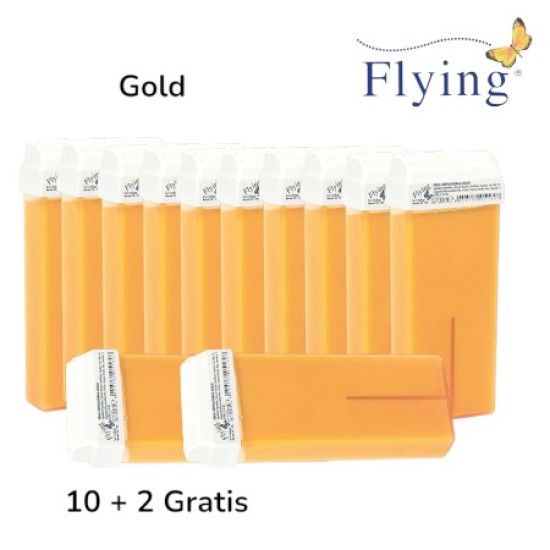 Gold Harspatroon met vaste brede roller 100ml - Flying - 10 + 2 Gratis Gold Harspatroon met vaste brede roller 100ml - Flying - 10 + 2 Gratis