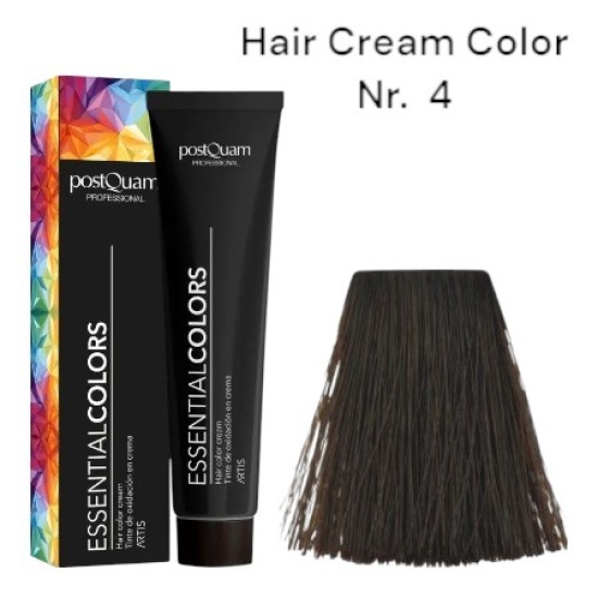 Hair Color Cream PostQuam - Crème Haarverf 100gr Kleur Nr. 4 Hair Color Cream PostQuam - Crème Haarverf 100gr Kleur Nr. 4