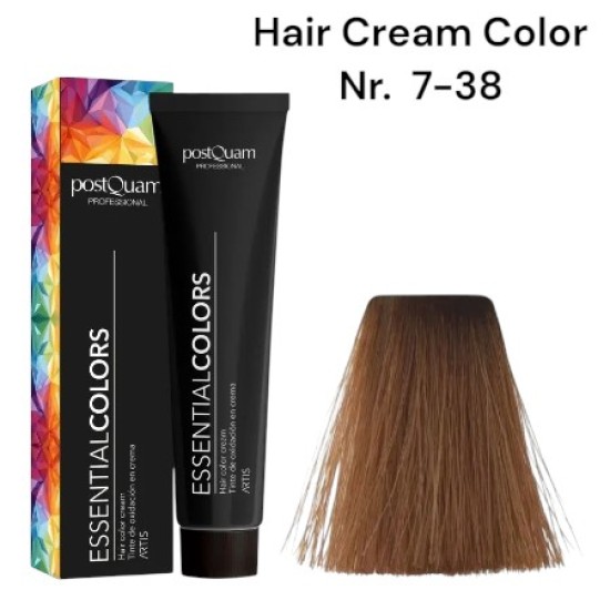 Hair Color Cream PostQuam - Crème Haarverf 60ml Kleur Nr. 7-38 Hair Color Cream PostQuam - Crème Haarverf 60ml Kleur Nr. 7-38