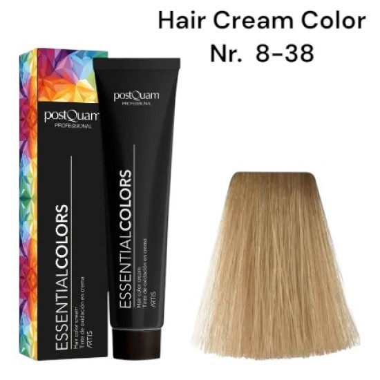 Hair Color Cream PostQuam - Crème Haarverf 60ml Kleur Nr. 8-38 Hair Color Cream PostQuam - Crème Haarverf 60ml Kleur Nr. 8-38