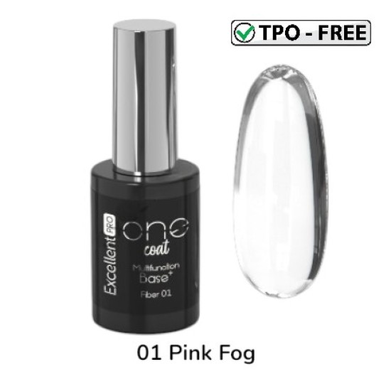 MULTIFUNCTION FIBER BASE - ONE COAT - EXCELLENT PRO - 11ml - Kleur: 01 Pink Fog