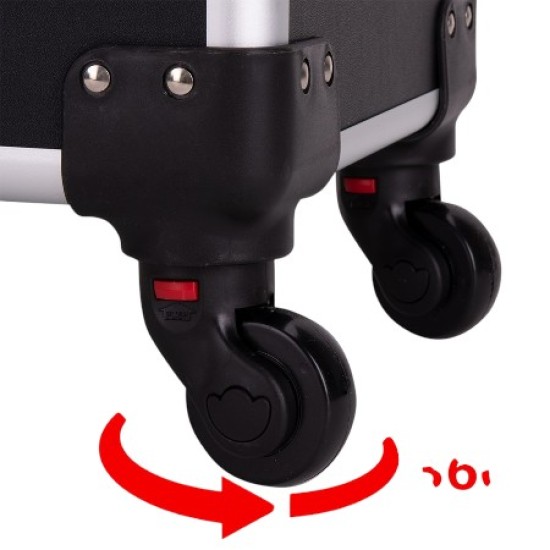 Manicure - Make-up-Koffer - Beauty Koffer XXXL 4 in 1 - Zwart-Zilver