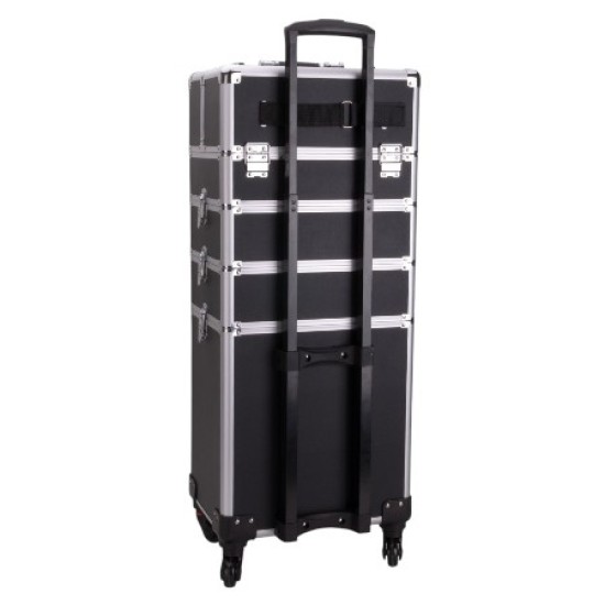 Manicure - Make-up-Koffer - Beauty Koffer XXXL 4 in 1 - Zwart-Zilver