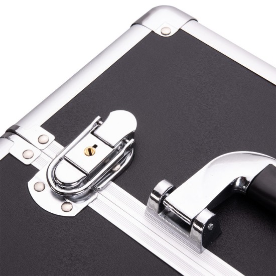 Manicure - Make-up-Koffer - Beauty Koffer XXXL 4 in 1 - Zwart-Zilver