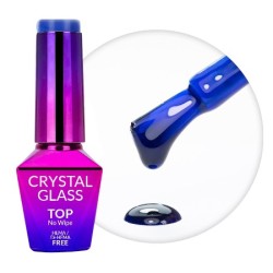 Crystal Glass - Gekleurde Top No Wipe - Molly Nails - 10g - Blue