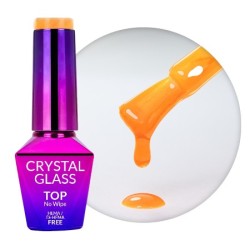 Crystal Glass - Gekleurde Top No Wipe - Molly Nails - 10g - Orange