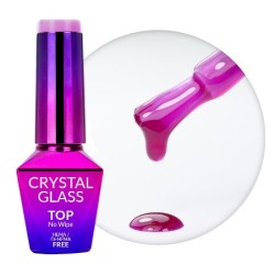 Crystal Glass - Gekleurde Top No Wipe - Molly Nails - 10g - Purple