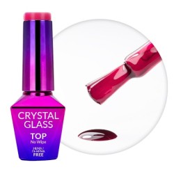 Crystal Glass - Gekleurde Top No Wipe - Molly Nails - 10g - Raspberry