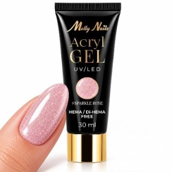 Polygel - Poly Acryl Gel - Molly Lac - Tube 30ml - Kleur: Sparkle Rose