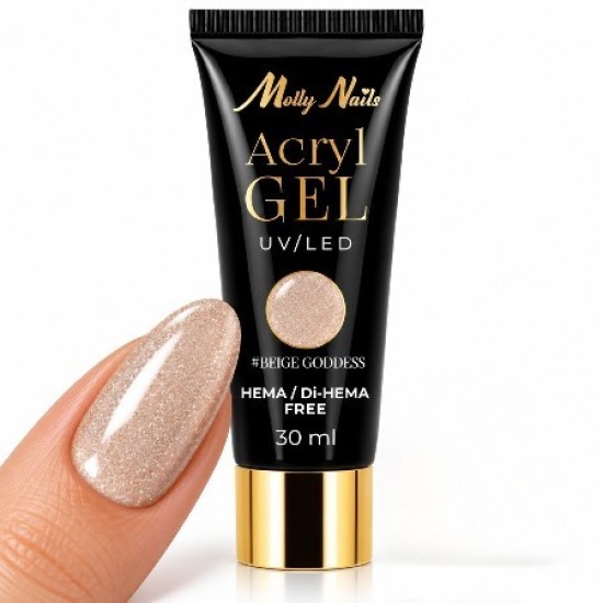 Polygel - Poly Acryl Gel - Molly Lac - Tube 30ml - Kleur: Beige Goddess