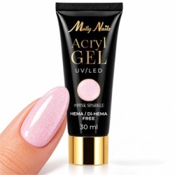 Polygel - Poly Acryl Gel - Molly Lac - Tube 30ml - Kleur: Pink Sparkle