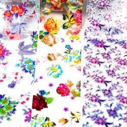 Transfer-Nagelfolie bloem holografisch box 10-stuks nr. 4 Transfer-Nagelfolie bloem holografisch box 10-stuks nr. 4