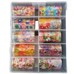 Transfer-Nagelfolie Bloem-Vlinder Nr. 01 Transfer-Nagelfolie Bloem-Vlinder Nr. 01