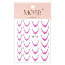 Nagelstickers Zelfklevend met kleurverloop - French - Ombre - French smile - Roze SD-1925