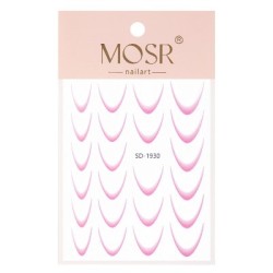 Nagelstickers Zelfklevend met kleurverloop - French - Ombre - French smile - Roze SD-1930