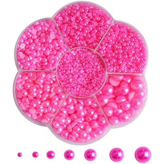 Half Pearls Nailart Decoration - Halve Parels voor nail art - Nagelsteentjes voor nail art - Doosje - Pink