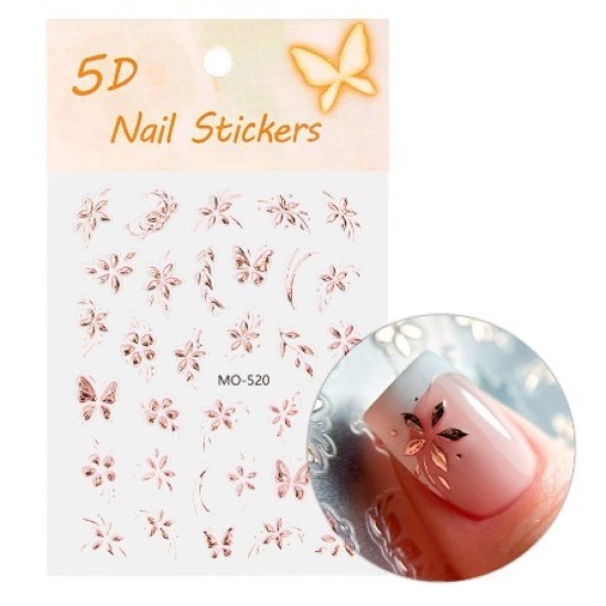 Nagelstickers - Nailart stickers - 5D zelfklevende bloemen - MO-520