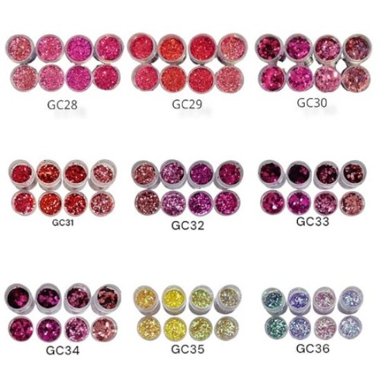 Nail Art Glitter Combinatie - Set van 4 potjes