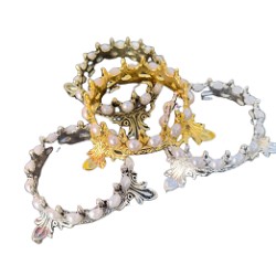 Luxe penseelhouder kroon met parels