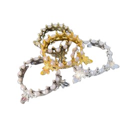 Luxe penseelhouder kroon met parels