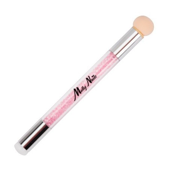 Dubbele Nail Art Applicator met strass-steentjes - Molly Nails - Kleur: Roze