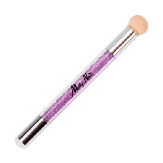 Dubbele Nail Art Applicator met strass-steentjes - Molly Nails - Kleur: Paars