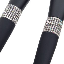 Luxe Make-up Kwastenset 14 delig met Strass steentjes: Luxe 007 - Matt Zwart