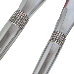 Luxe Make-up Kwastenset 11 delig met Strass steentjes: Luxe 012 - Zilver - Metalic Luxe Make-up Kwastenset 11 delig met Strass steentjes: Luxe 012 - Zilver - Metalic